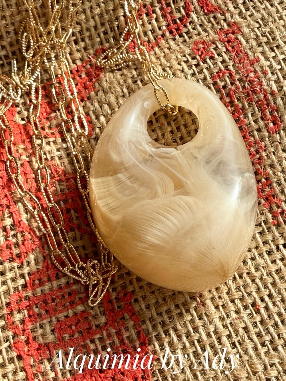 Alquimia Cream Tortoiseshell Pendant Necklace